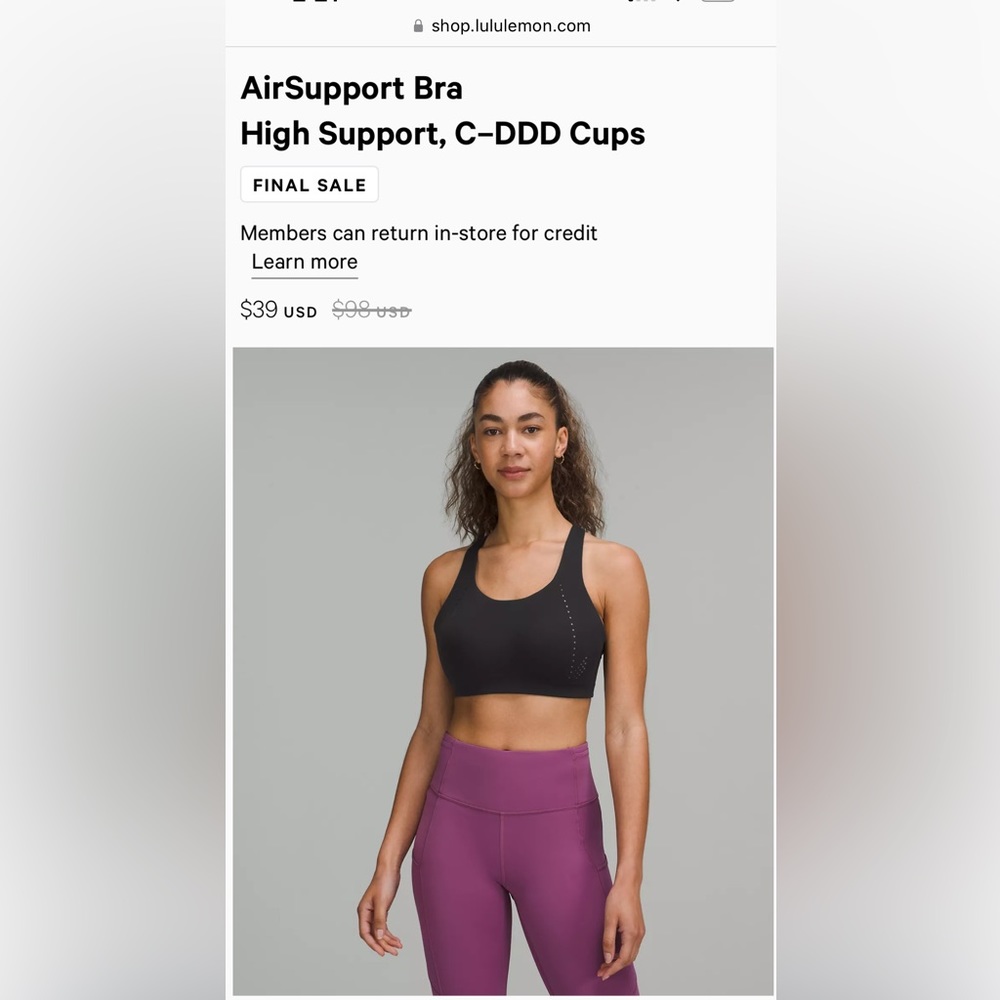 NWT Lululemon AirSupport Bra